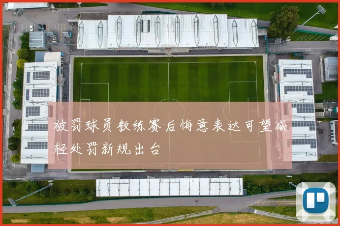 被罚球员教练赛后悔意表达可望减轻处罚新规出台